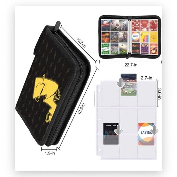 Pokemom 3 Ring Binder Pikachu Tail - Binder Only Full Size - Picture 6 of 6